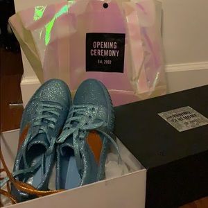 New/unused blue glitter sneakers